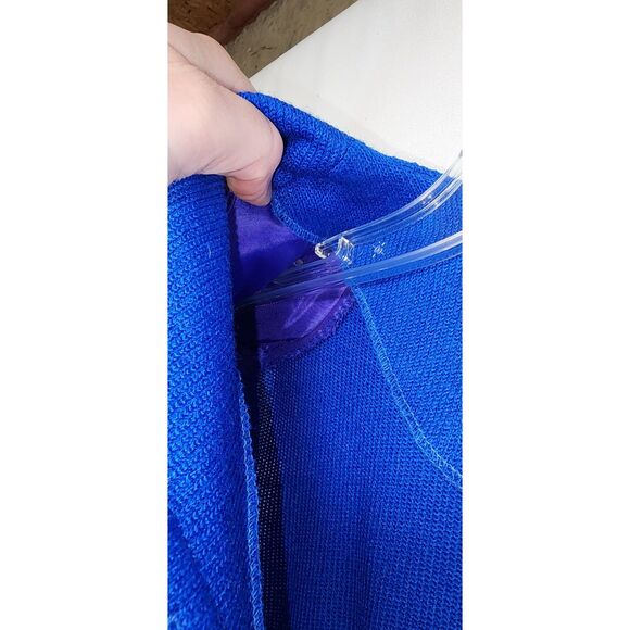 Vintage Alison J. Blue 2 Piece Knit Sweater & Skirt Set Size 12P - Picture 9 of 9
